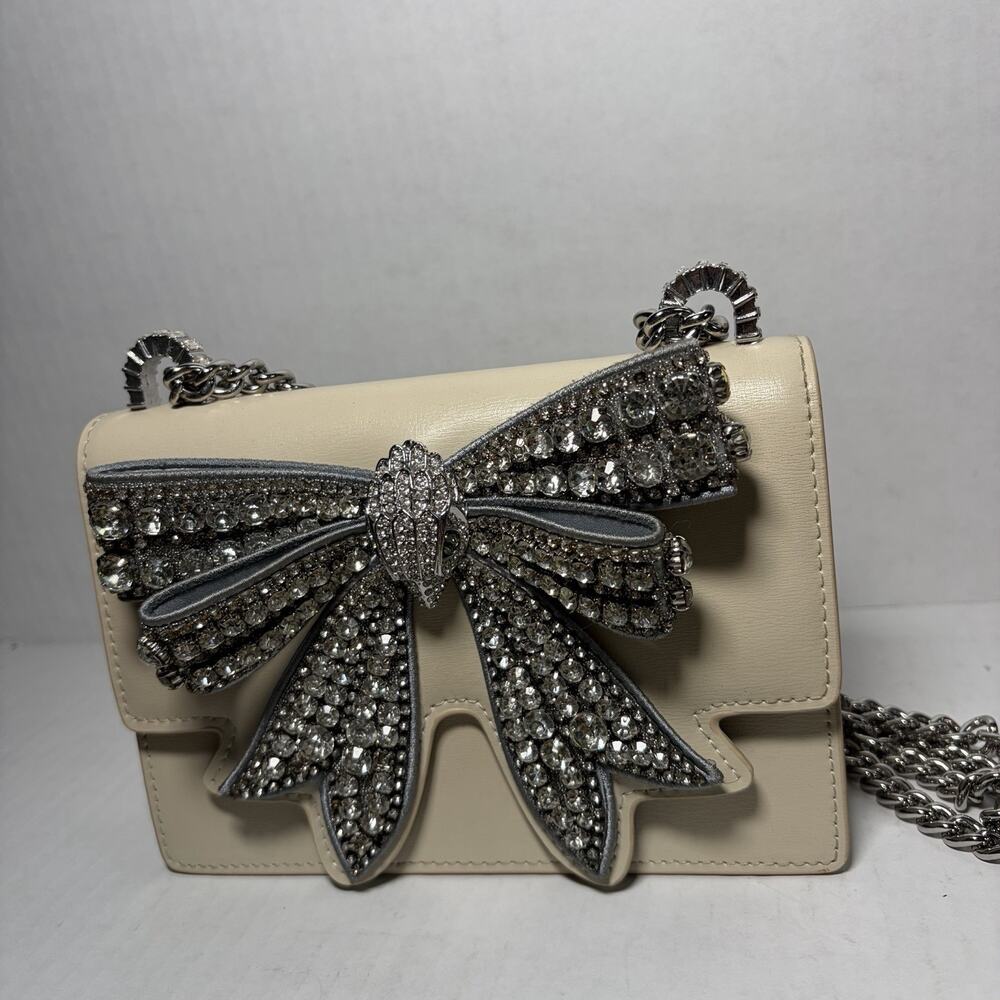 Kurt Geiger Small Bow Shoreditch Bag Bone Leather Embellished